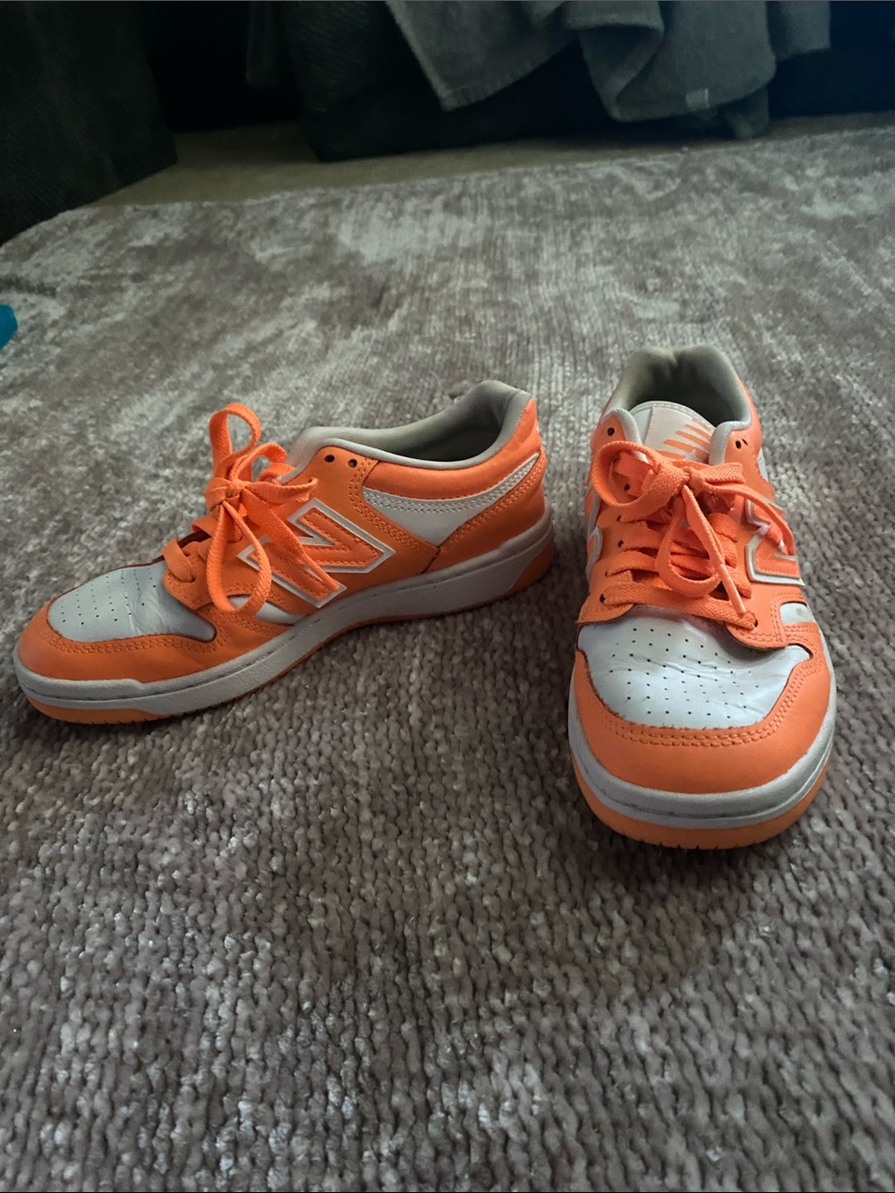 Kids Orange and White Athletic Sneakers